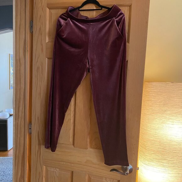 Loft Velvet Pull On Slim Pants - Picture 2 of 3